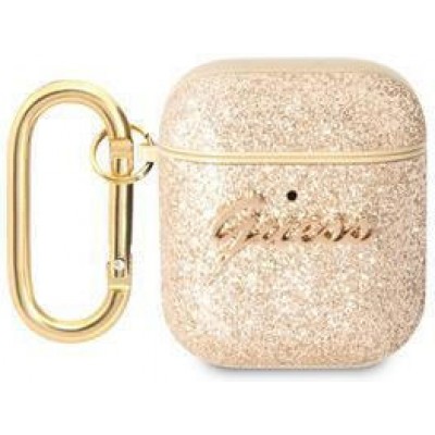 Guess Glitter Flakes Silicone Case Gold (Apple AirPods / Apple AirPods 2)